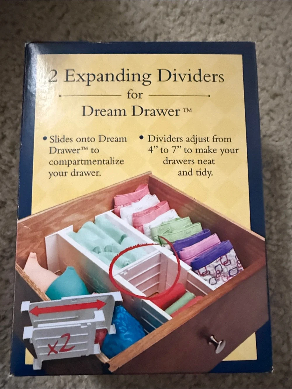 Dream Drawer 2-Pack Expanding Drawer Dividers — White